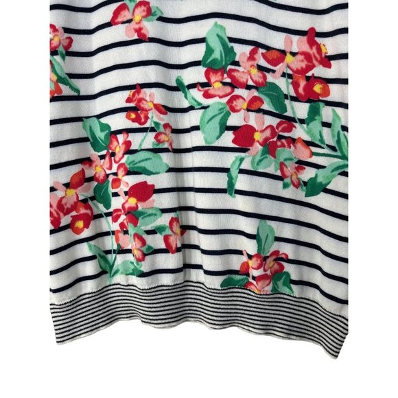 Land’s End Floral Striped Sweater Top Size Large - Picture 5 of 8